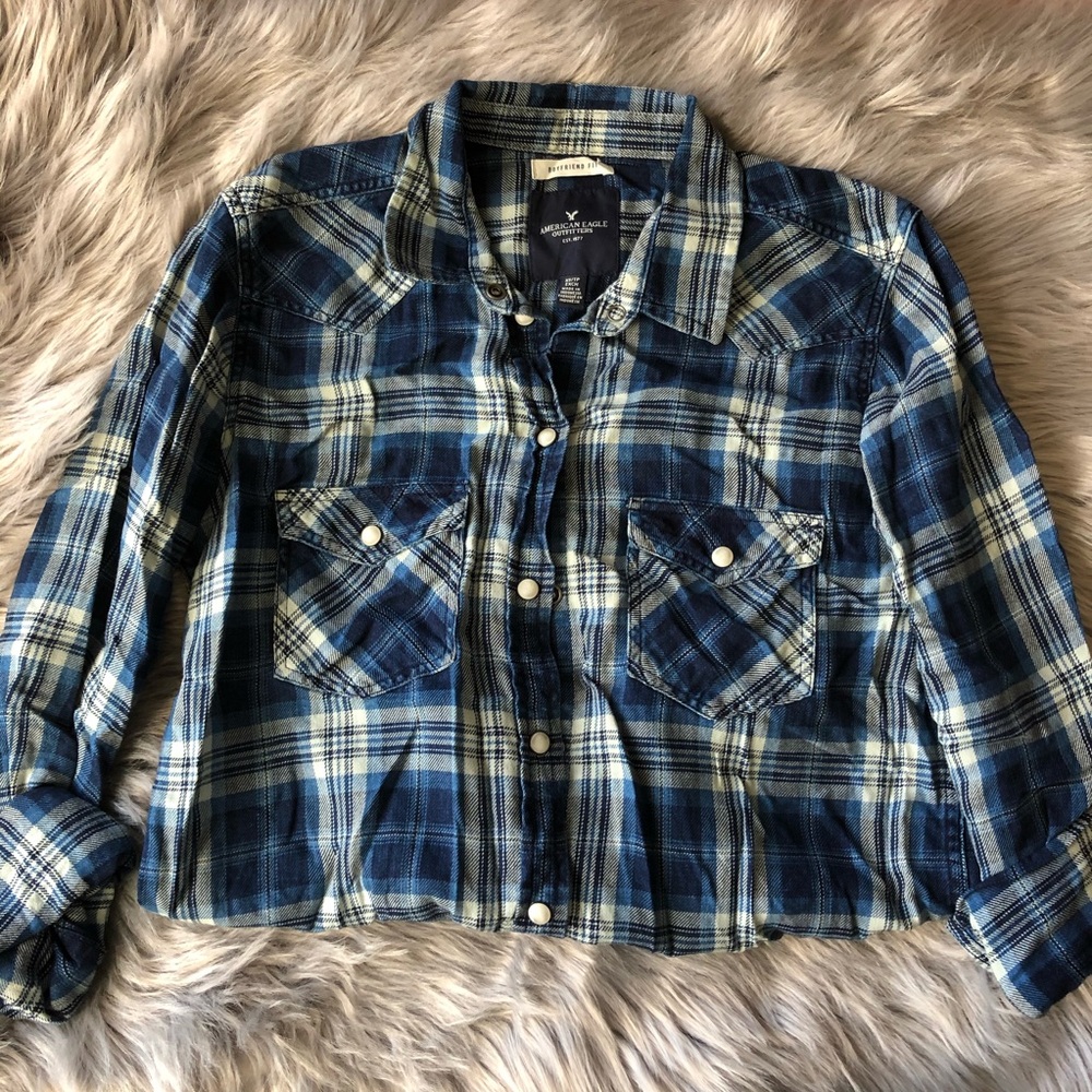 American eagle boyfriend flannel shirt